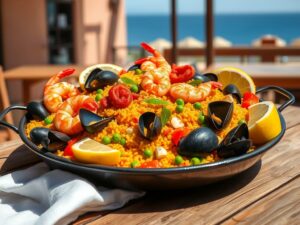 Paella de Frutos do Mar com Açafrão