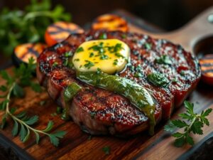 Picanha Grelhada com Manteiga de Alho e Chimichurri