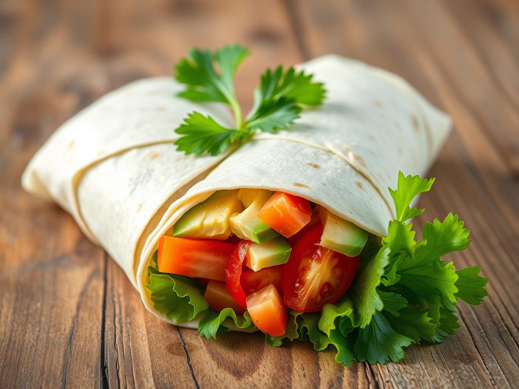 Wrap de Abacate com Tomate e Alface